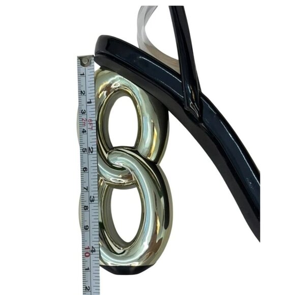 LILIANA / Duet-2 / Black / Patent Leather /  Heeled / Sandals /  With Unique - Picture 6 of 7